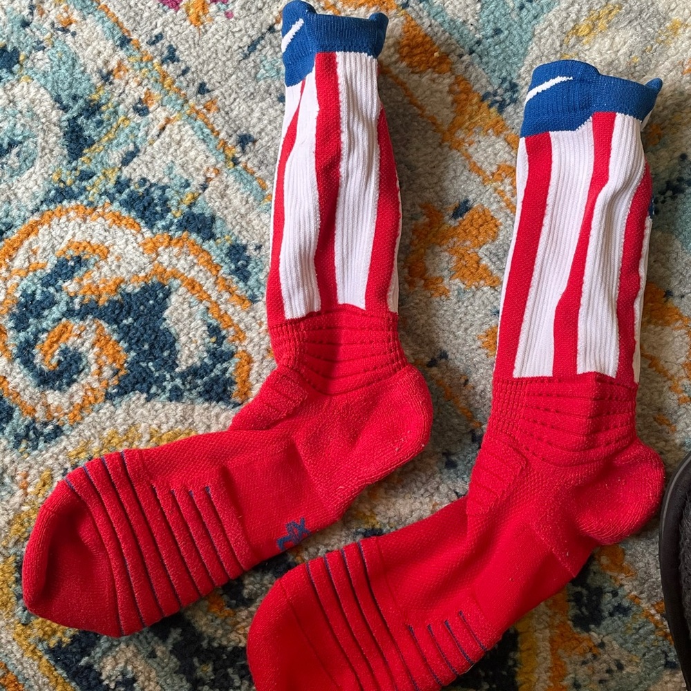 Nike elite socks captain America flag red blue